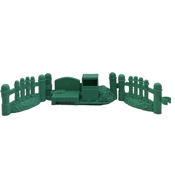 Fisher-Price Other - Fisher Price Little‎ People Sweet Sounds Home Teal Garden Fence & Bench Piece